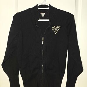 Guess Black Sweater with Gold Zipper